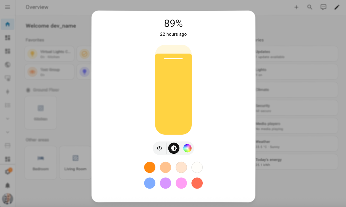 Screenshot of Home Assistant more-info dialog with header removed