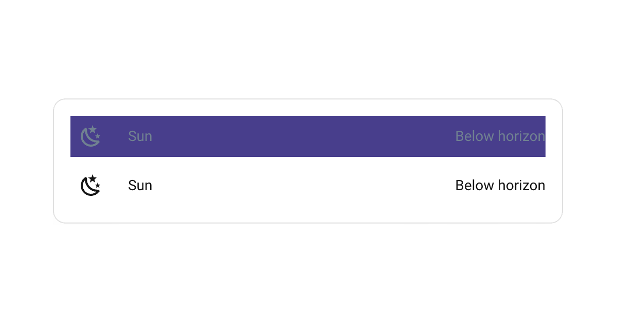 Styled entities rows